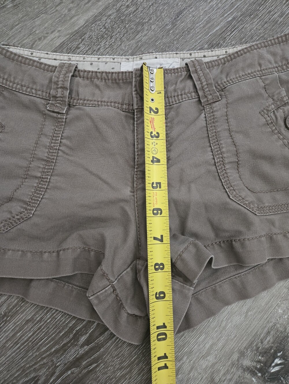 Vintage Y2K Aeropostale Super Low Rise Short Micro Shorts Brown Size 5/6 - Picture 9 of 9
